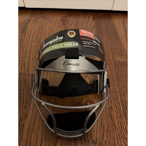 Champion Sports Softball YOUTH Pitcher's / Fielder's Mask, Wide Vision, White - Picture 1 of 6